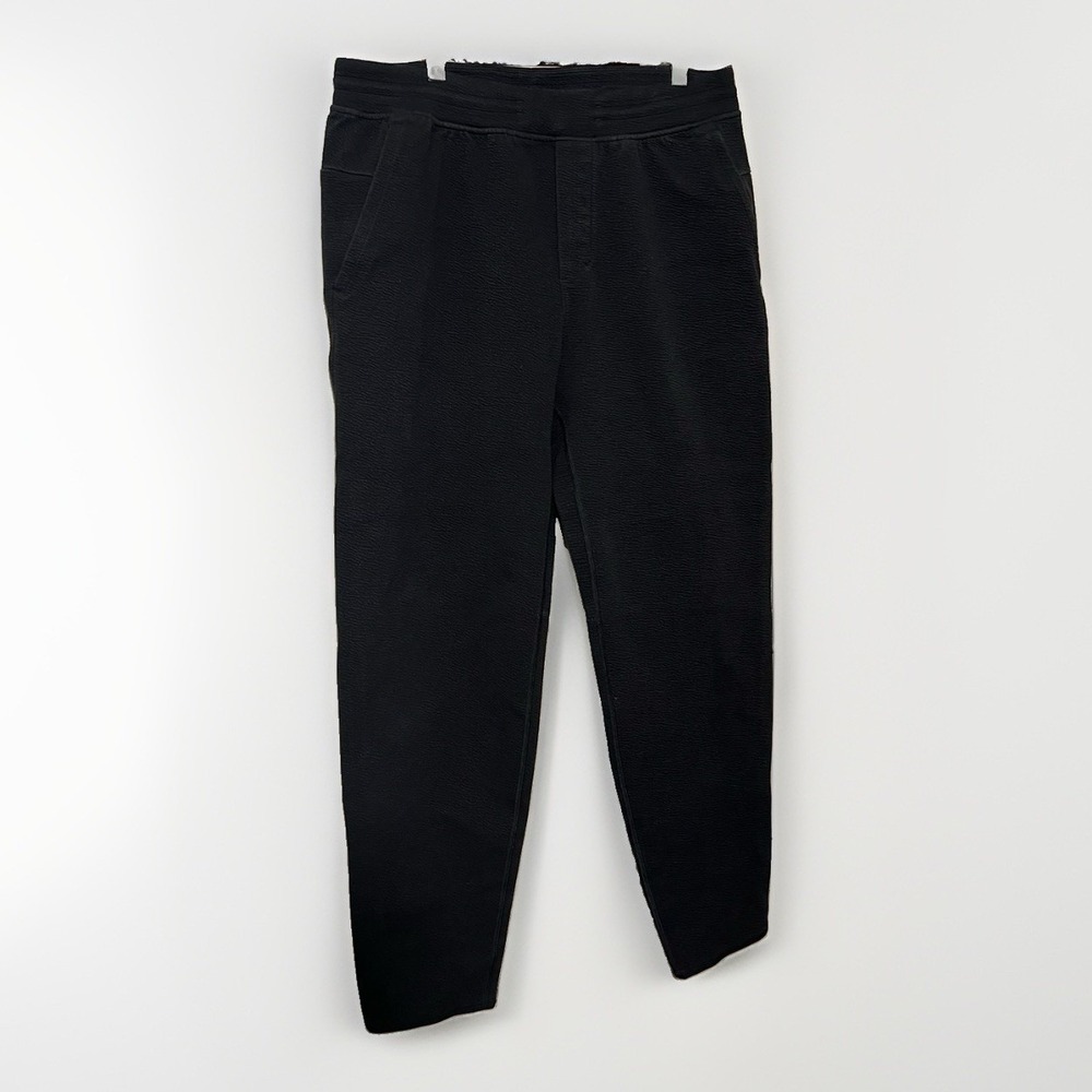 Lululemon Textured Spacer Pants Men's Large Black Knit Tapered Joggers LM5AV3S